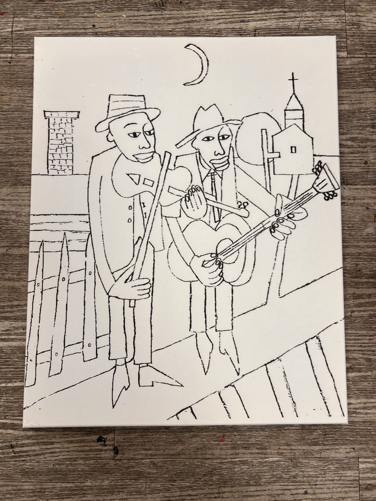 Abstract 10 Pre Drawn Canvas for Painting, Sip and Paint Canvas