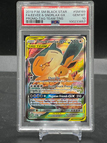 Pokemon Eevee & Snorlax GX #SM169 PSA 10 | Under the Bridge Collectable Cards