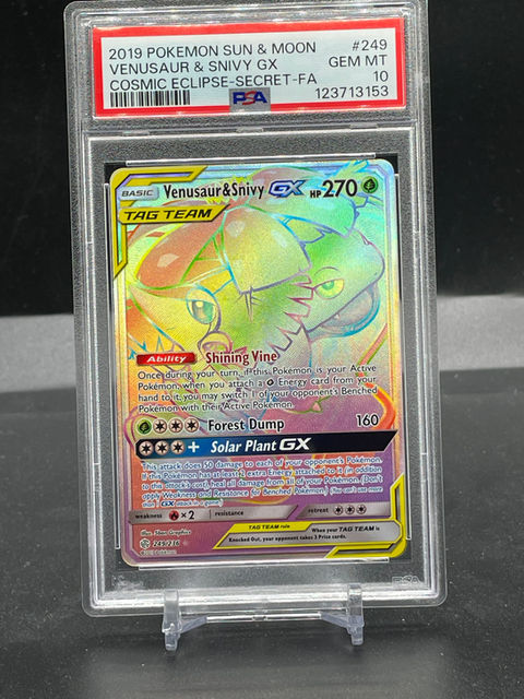 Venusaur & Snivy GX Secret Rare #249 PSA 10 GEM Mint