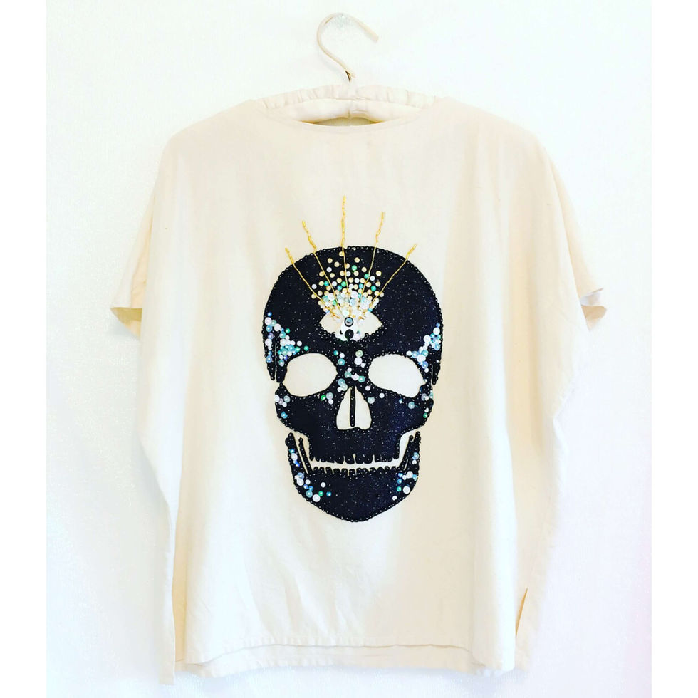 THE ANCIENT FUTURE IS NOW HAND BEADED WEARABLE BACK