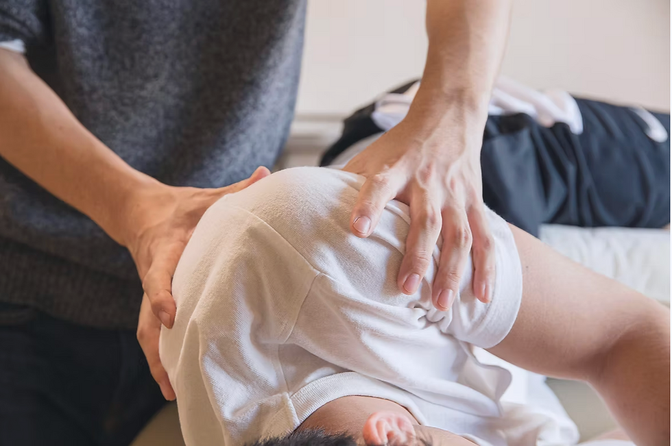 Person receiving a sports massage