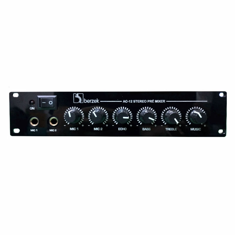 Ac12 - pré amplificador com tonalidade e eco para os microfones, entrada e saída de música em stereo