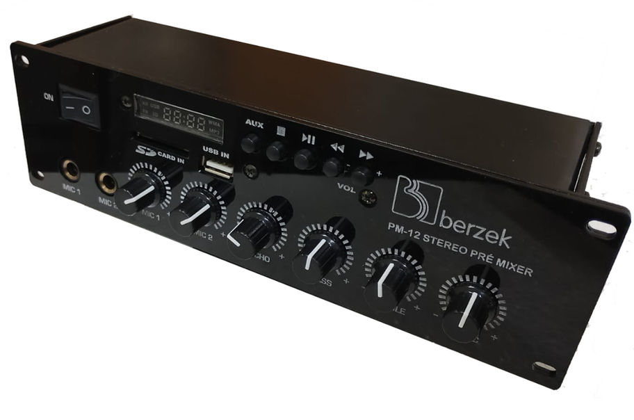Pré Mixer + microfone - Reprodutor Mp3 -12v - Automotivo Pm12 -2