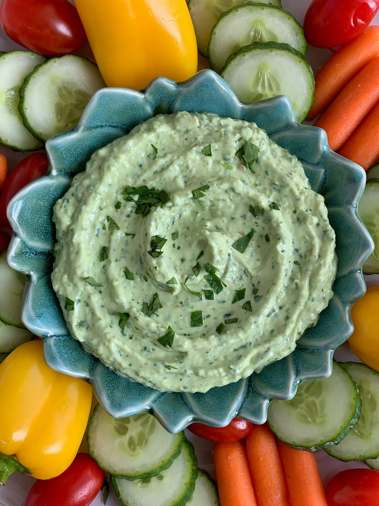 5Minute Herby Avocado Yogurt Dip