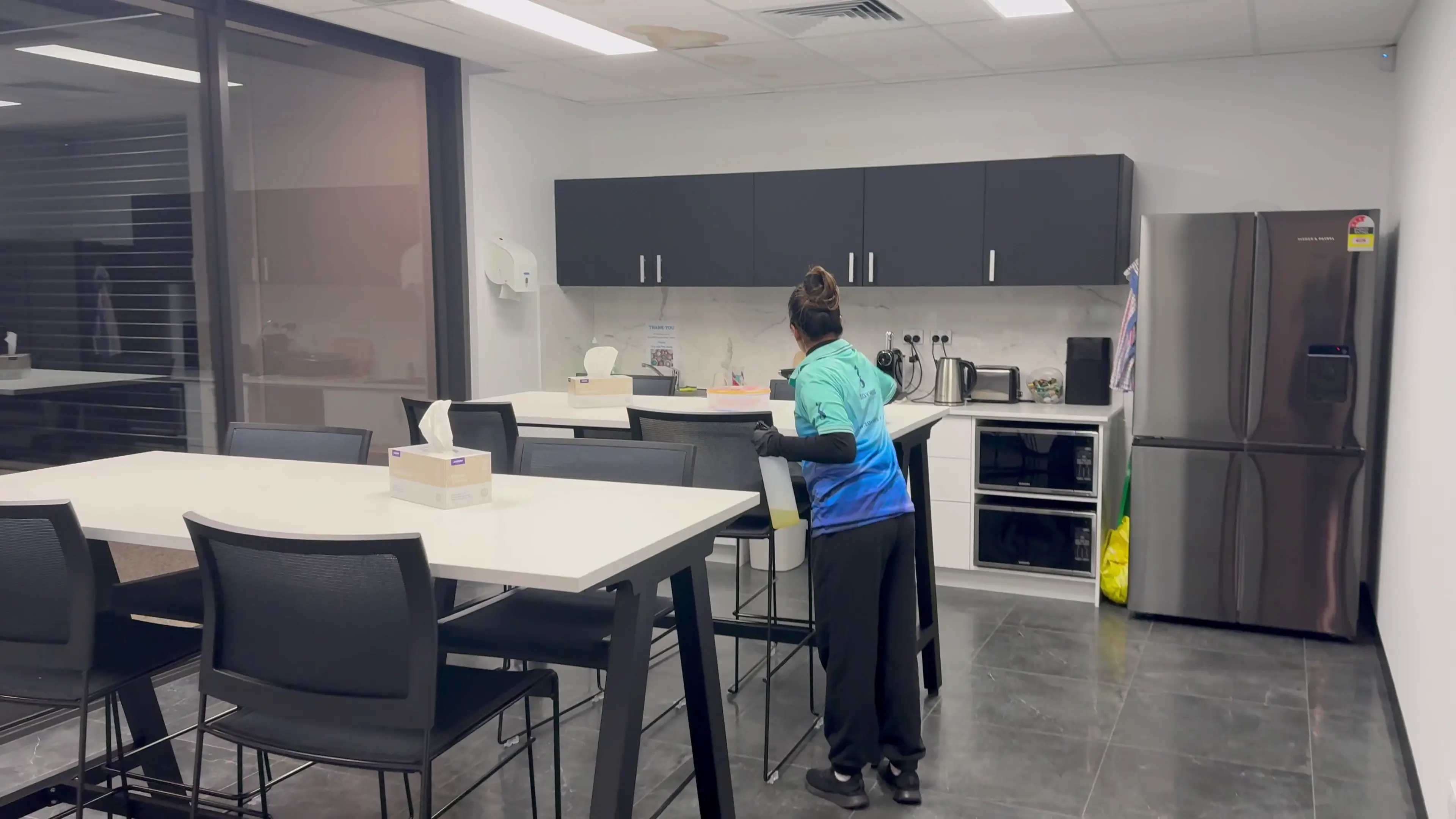 Office Cleaner performs general office cleaning tasks.