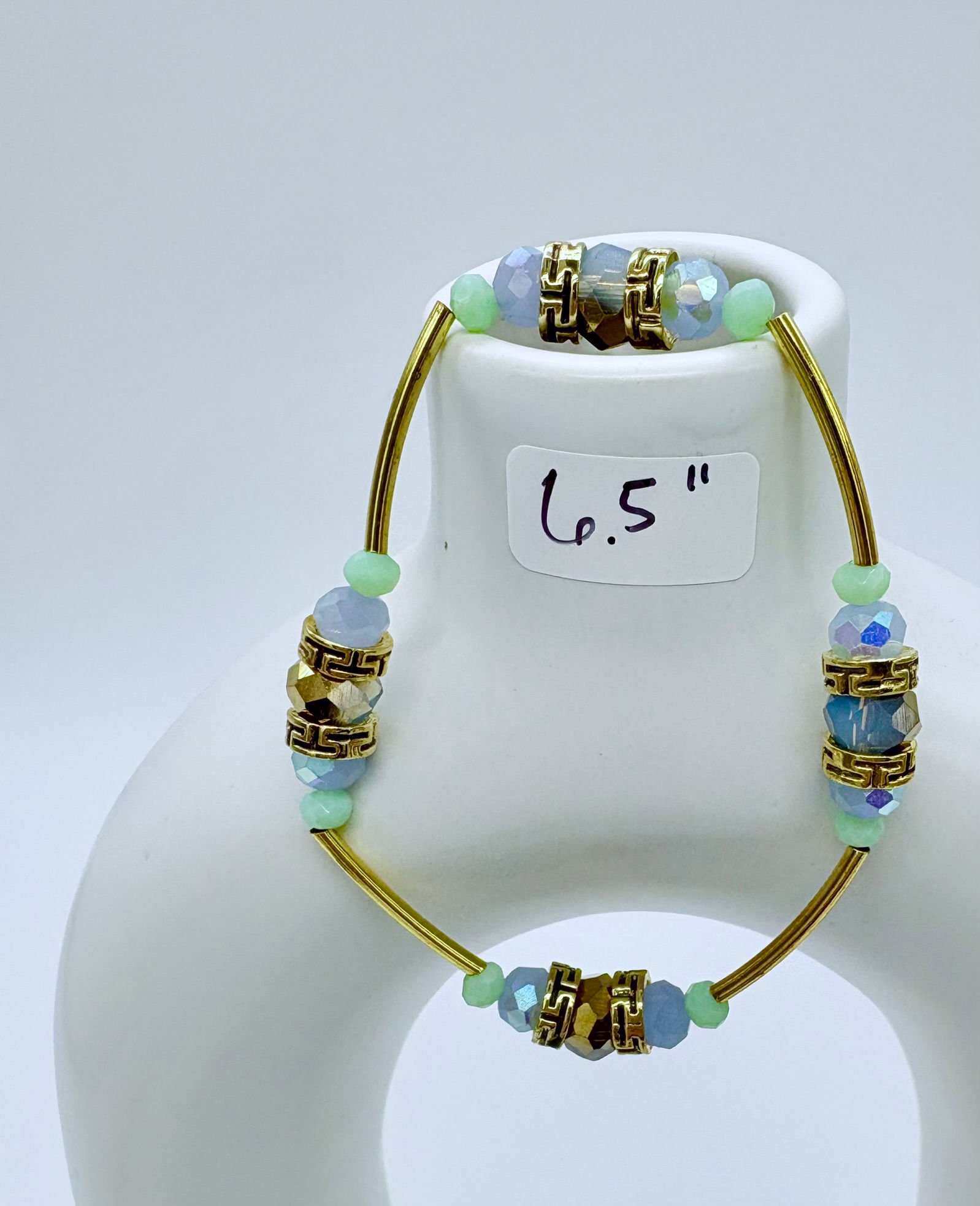 Blue/Green and Gold Gratitude Bracelet