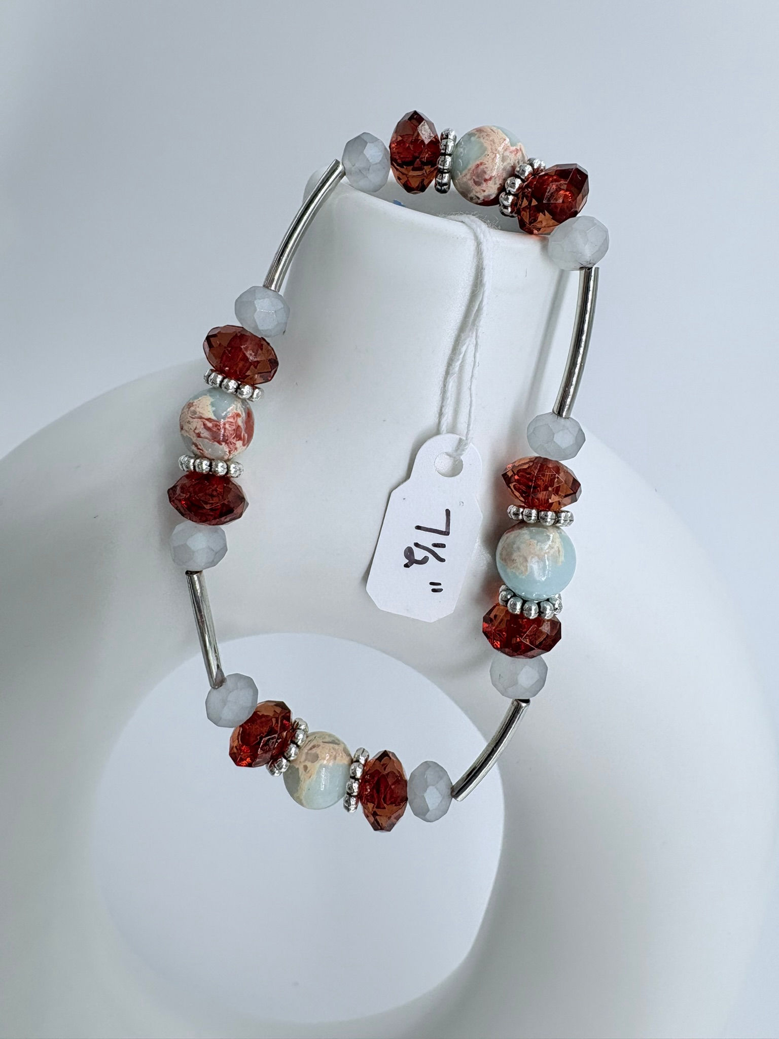 Blue and Rust Gratitude Bracelet