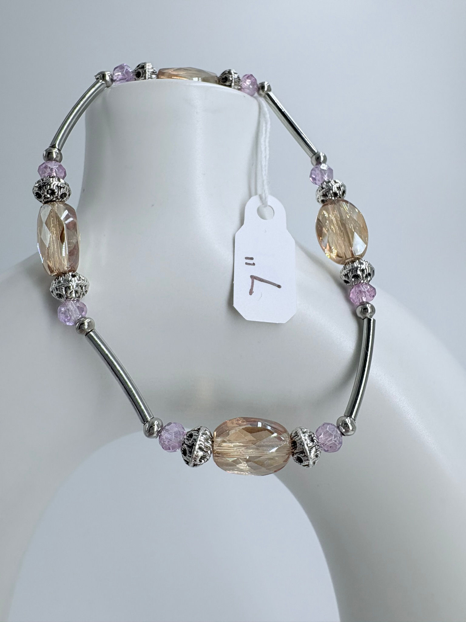 Champagne and Pink Gratitude Bracelet