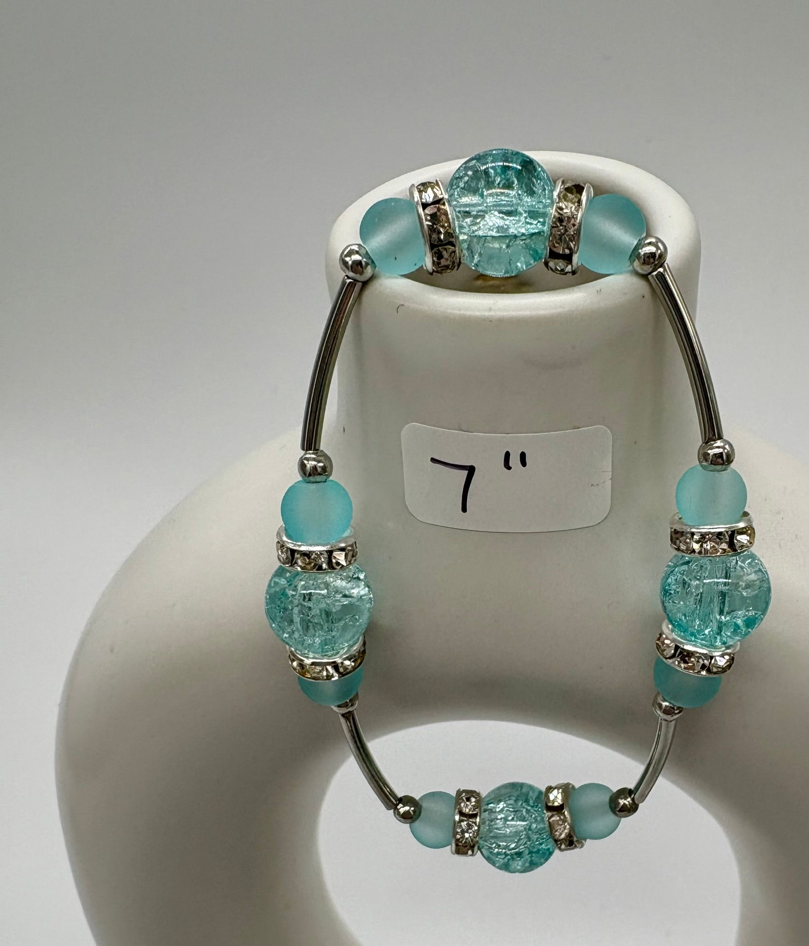 Green and Silver Gratitude Bracelet