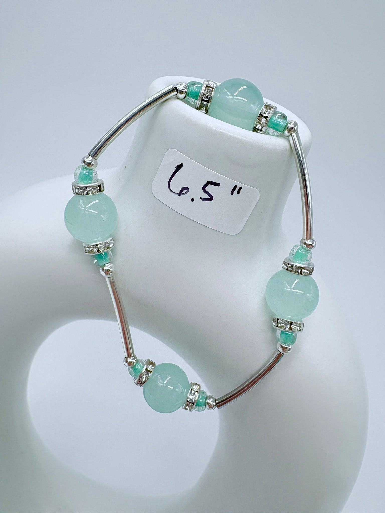 Green and Silver Gratitude Bracelet