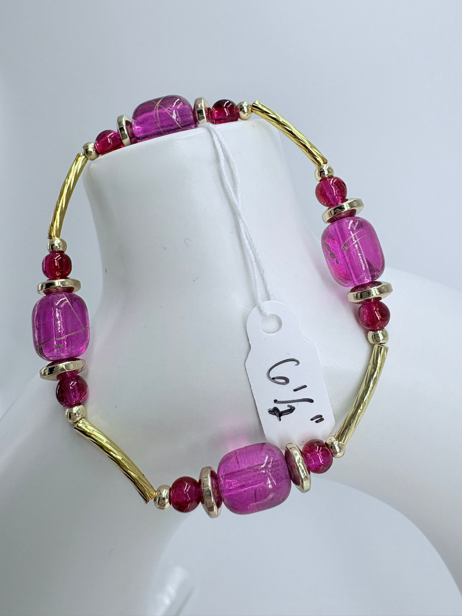 Pink and Gold Gratitude Bracelet