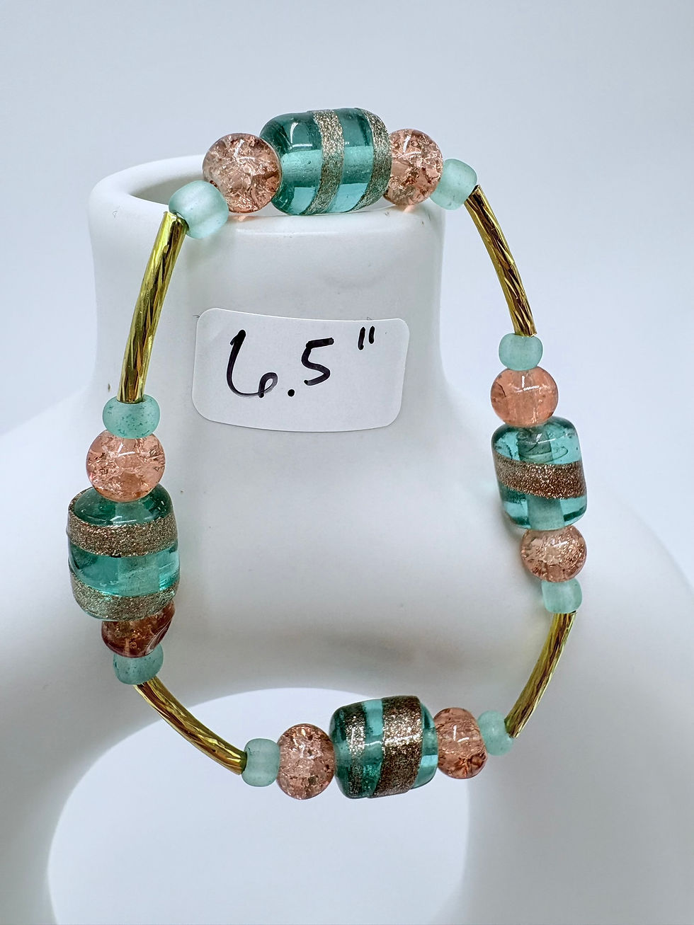 Green and Copper/Gold Gratitude Bracelet