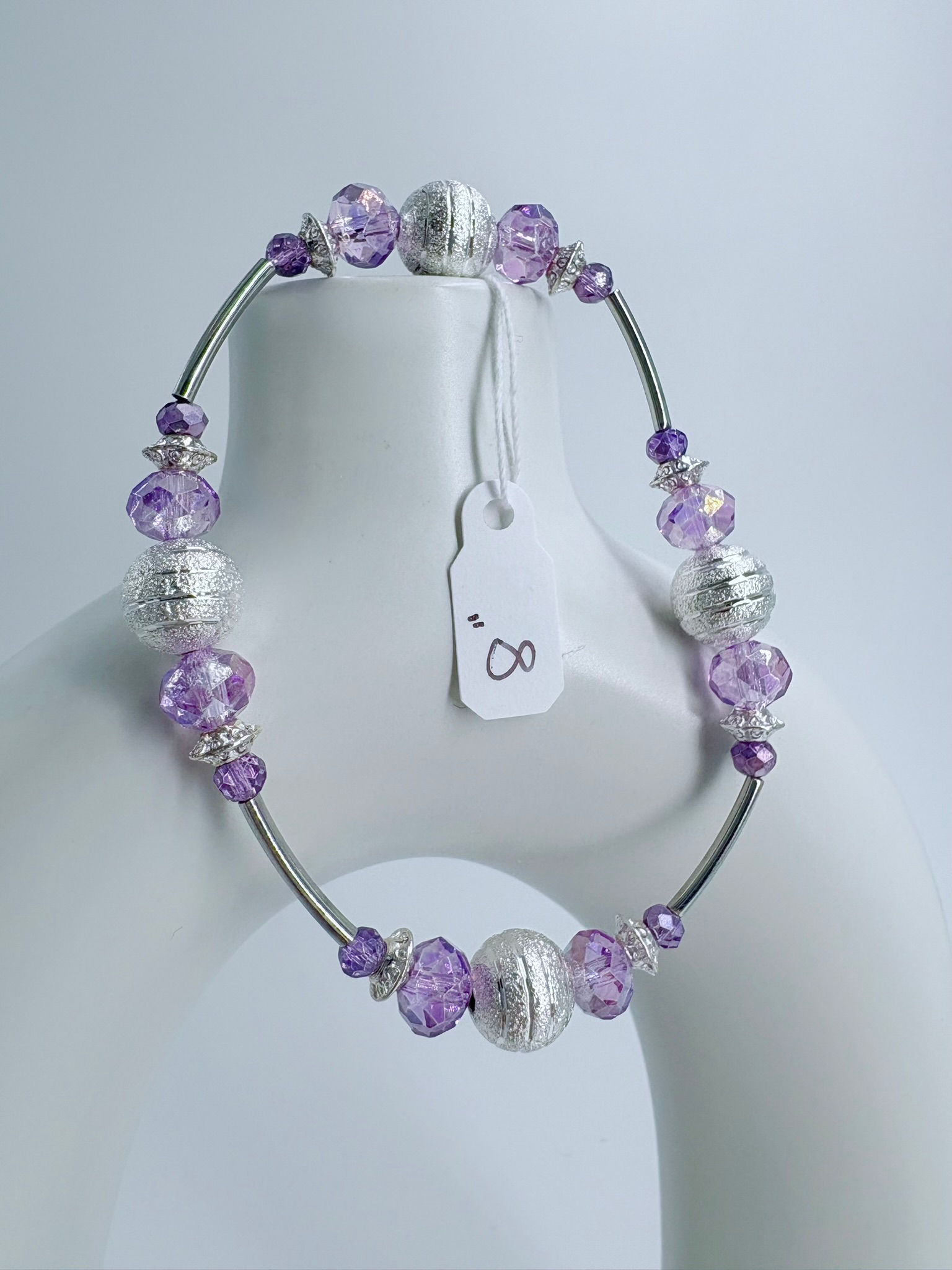 Purple and Silver Gratitude Bracelet