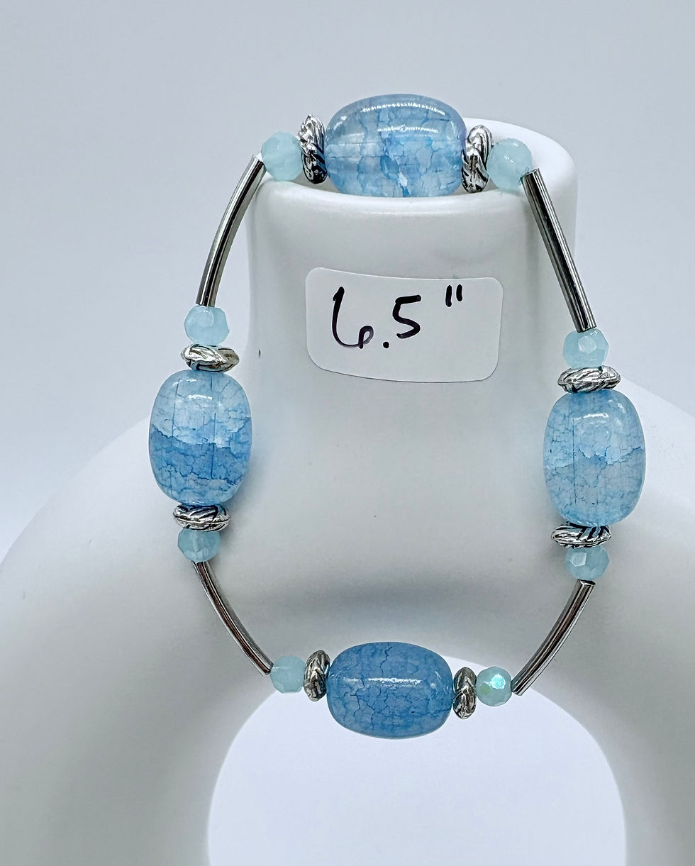 Blue and Silver Gratitude Bracelet