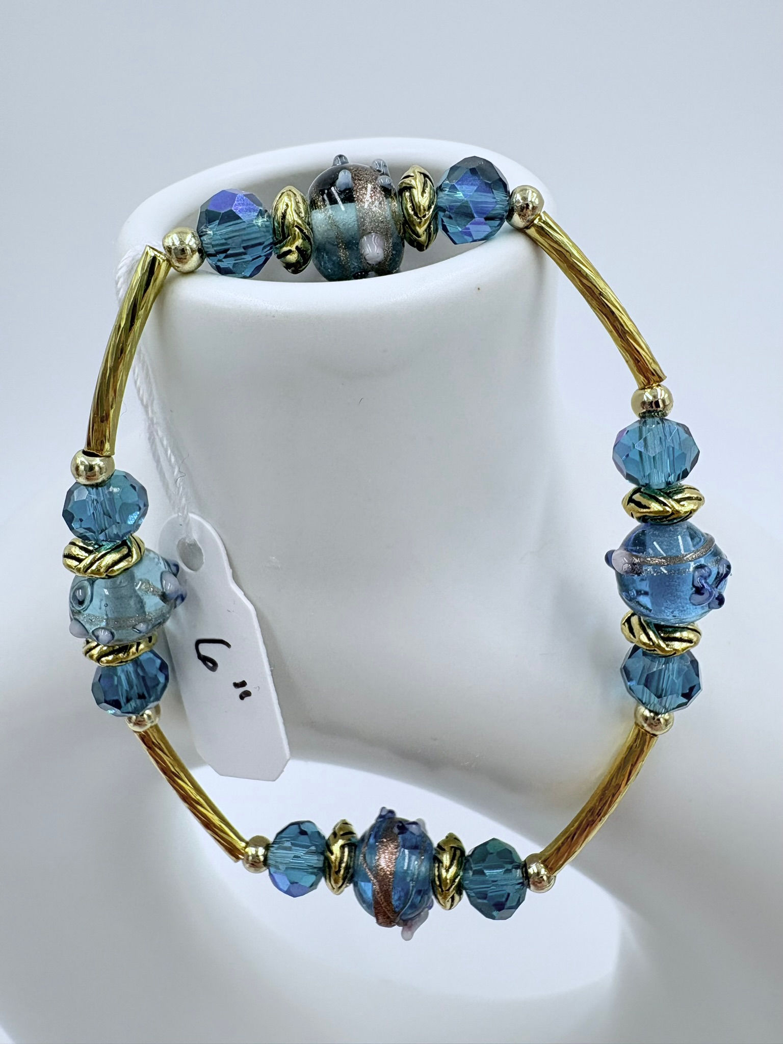 Blue and Gold Gratitude Bracelet