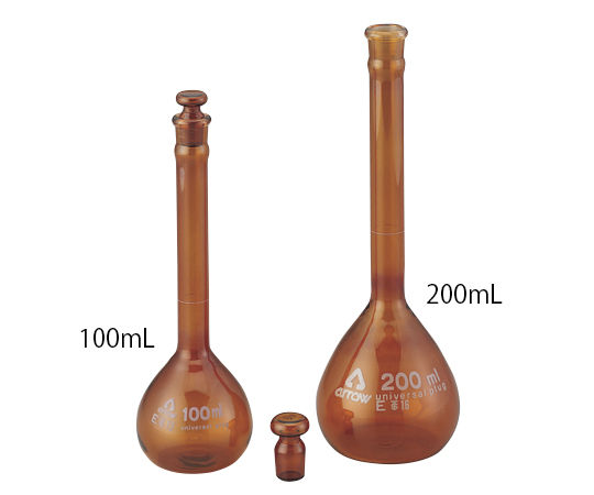 Transparent Sliding Volumetric Flask (Hard Glass) Brown