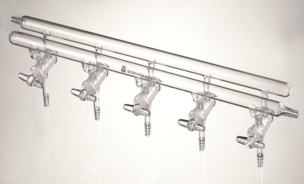 Thumbnail: Manifold, High Vacuum Solid Glass Stopcocks