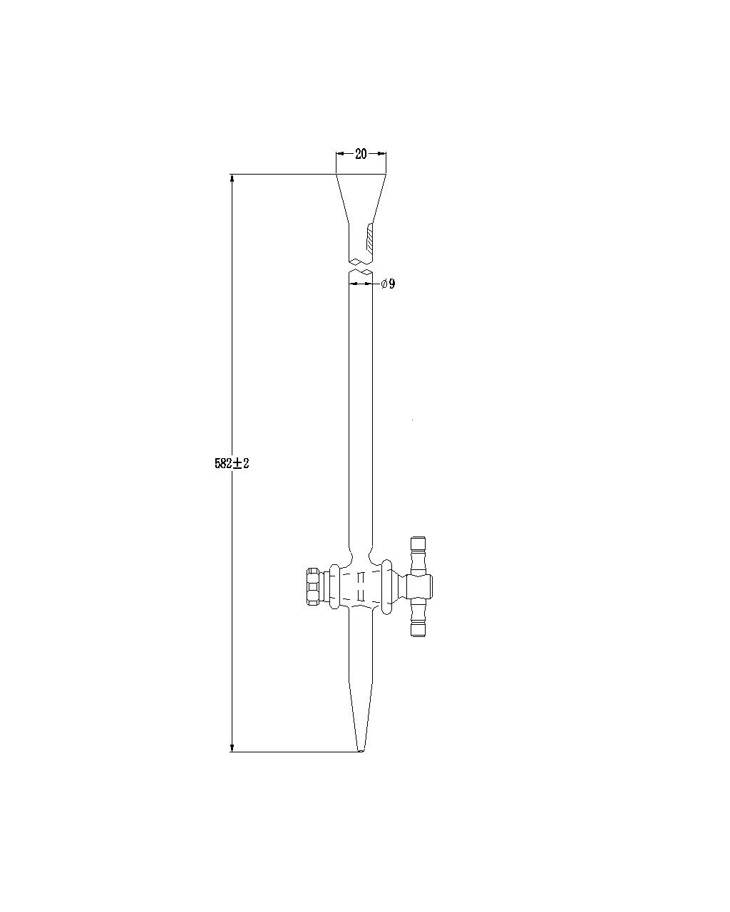 Burette, Clear, PTFE Stopcock, White Scale