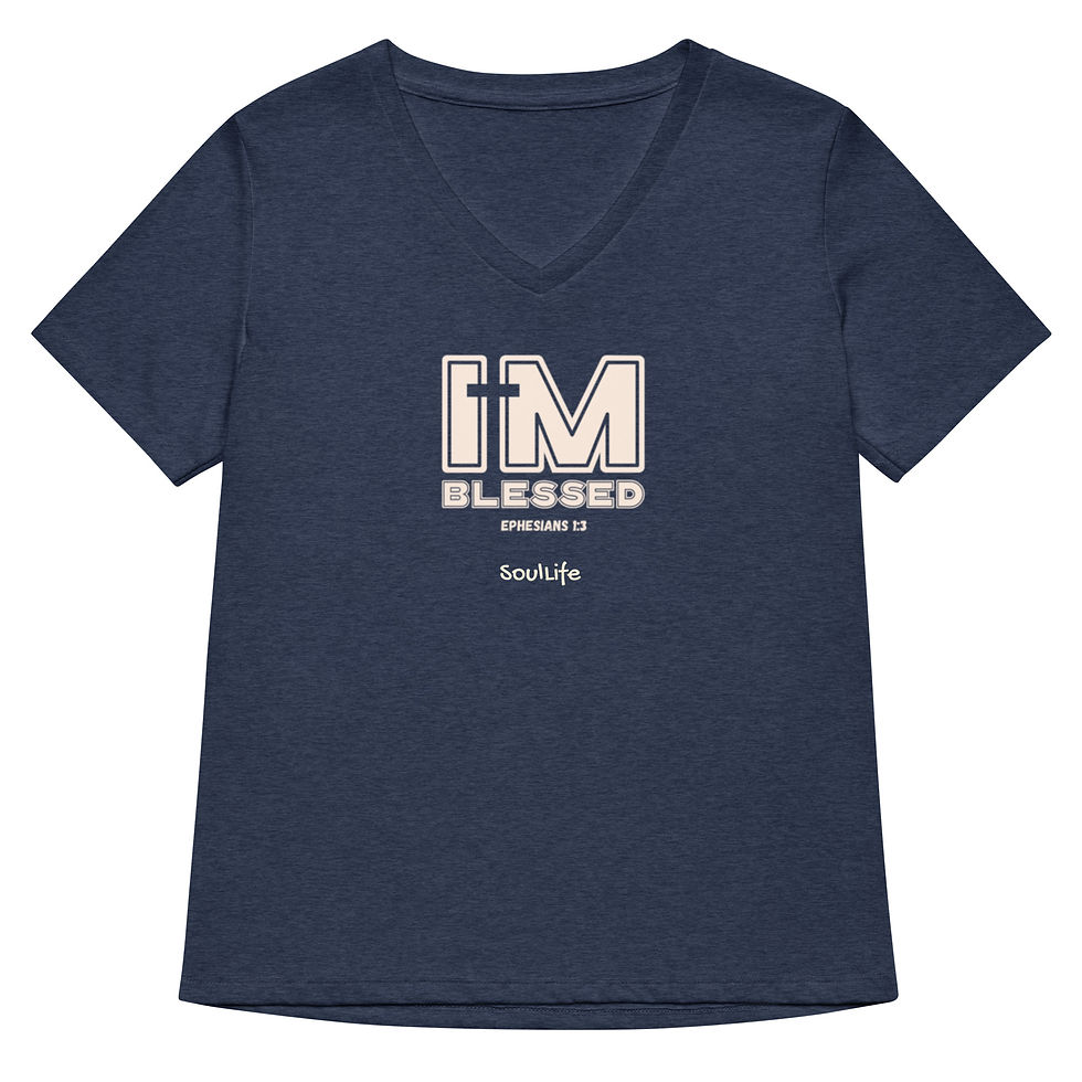 Thumbnail: I'm Blessed - Women’s relaxed v-neck t-shirt - SoulLife