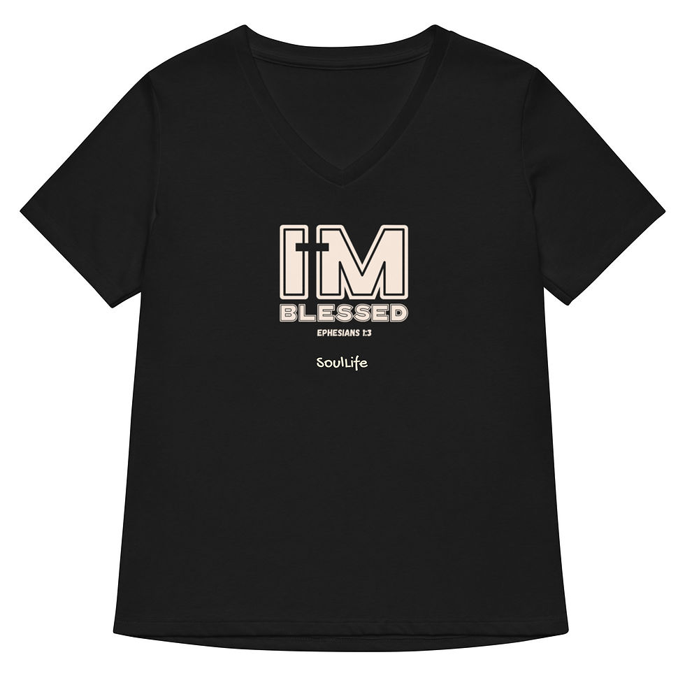 Thumbnail: I'm Blessed - Women’s relaxed v-neck t-shirt - SoulLife