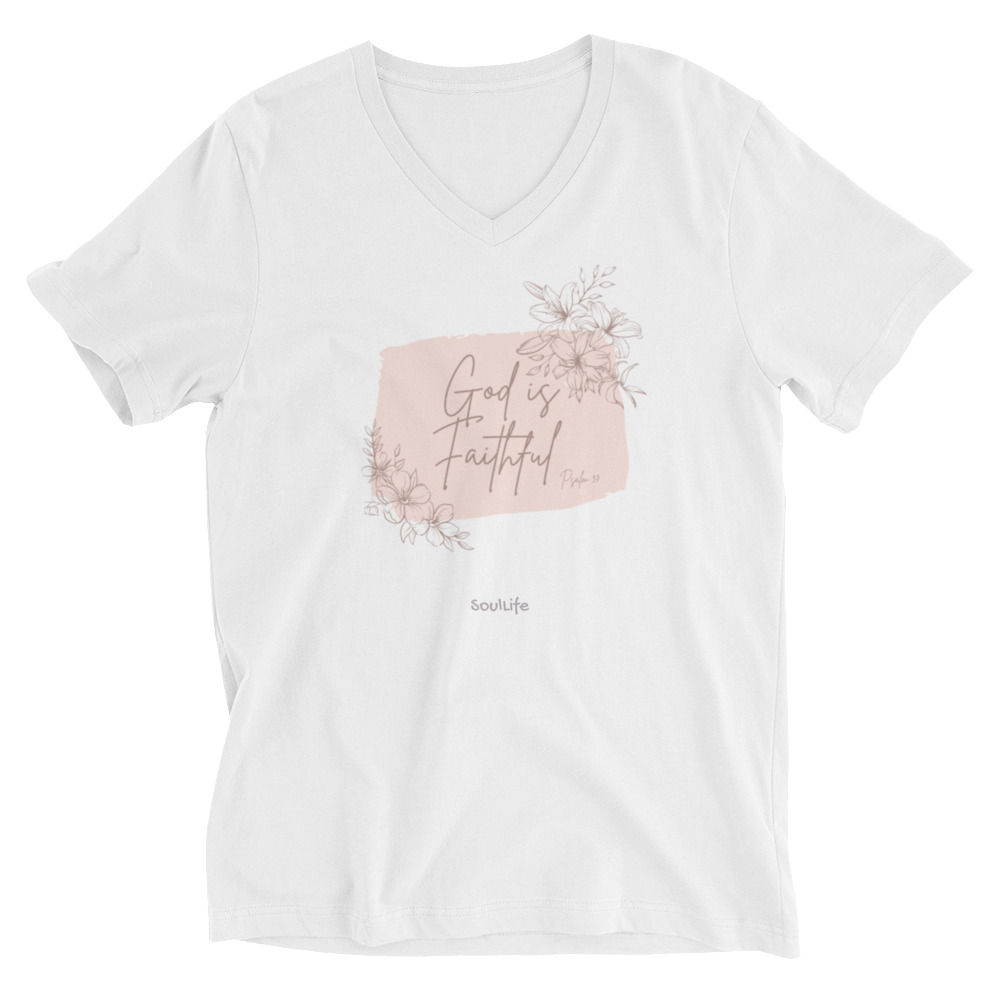 God is Faithful V-Neck T-Shirt - SoulLife