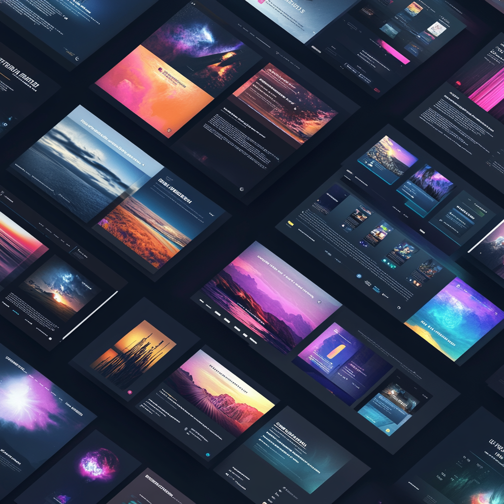 Übersicht moderner Webdesign-Layouts – individuelles, responsives Website-Design mit visuellen Highlights für kreative Agenturen und Unternehmen