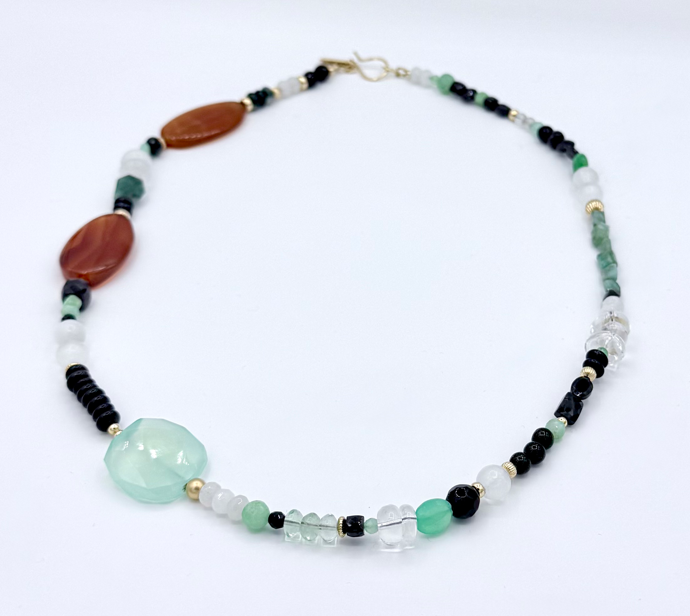 Red Agate and Chrysoprase Necklace