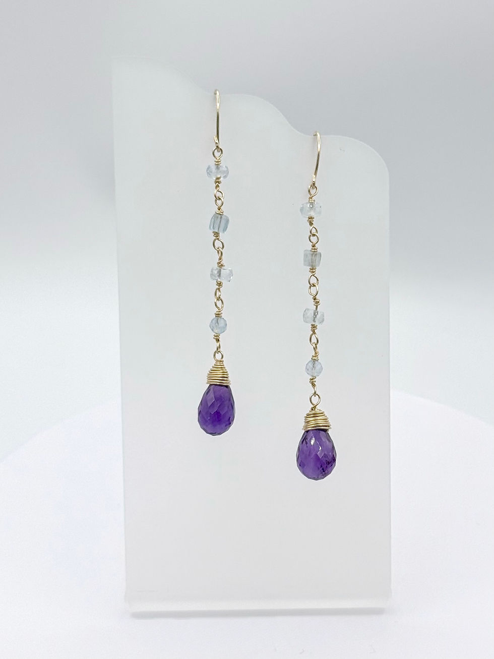 Thumbnail: Purple Amethyst Drop Earrings
