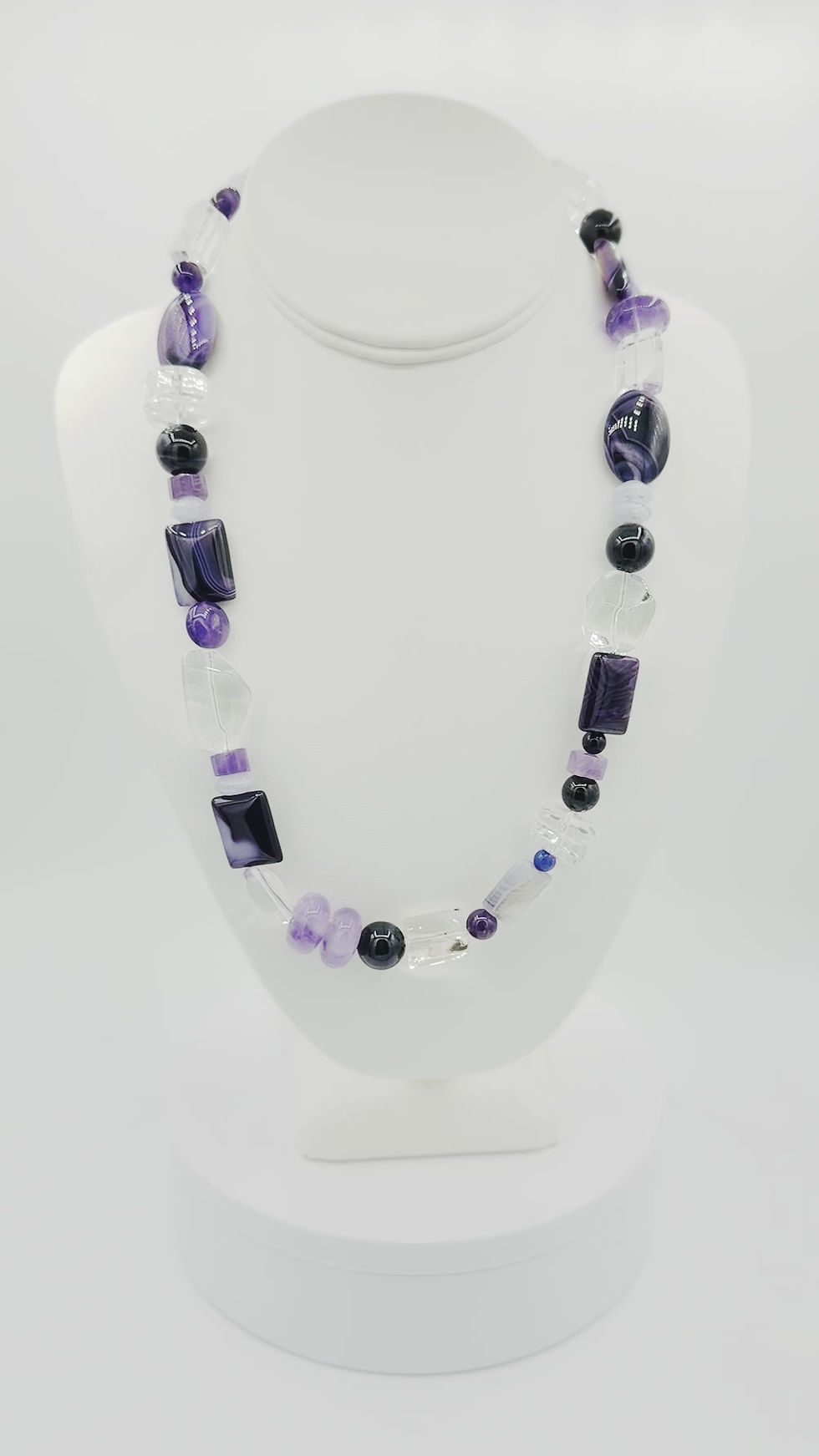 Thumbnail: Striped Purple Agate Necklace