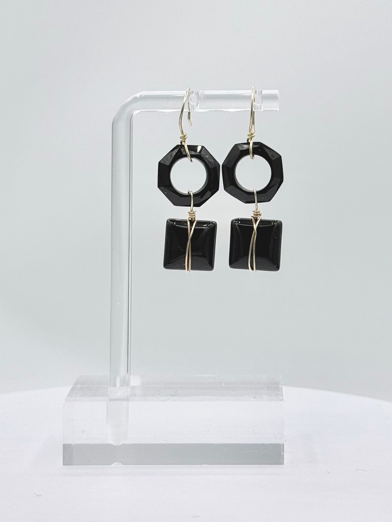 Black Garnet and Onyx Earrings