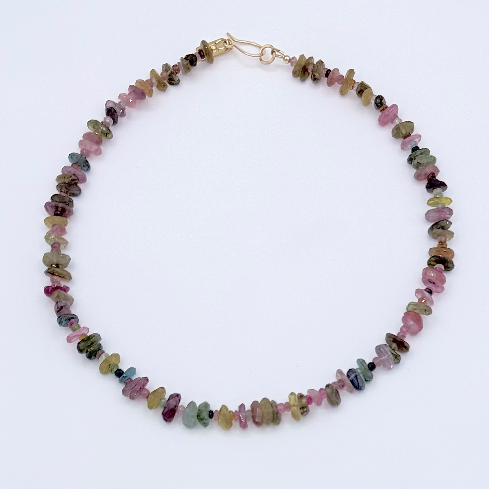 Thumbnail: Watermelon Tourmaline Rough Cut Necklace