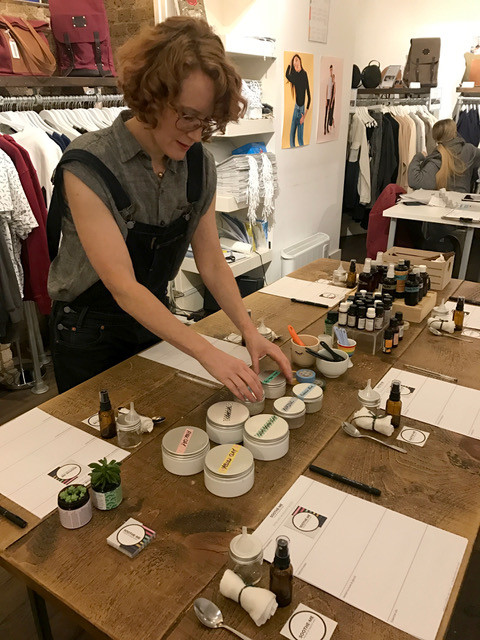 Suzie at vegan skincare craft workshop