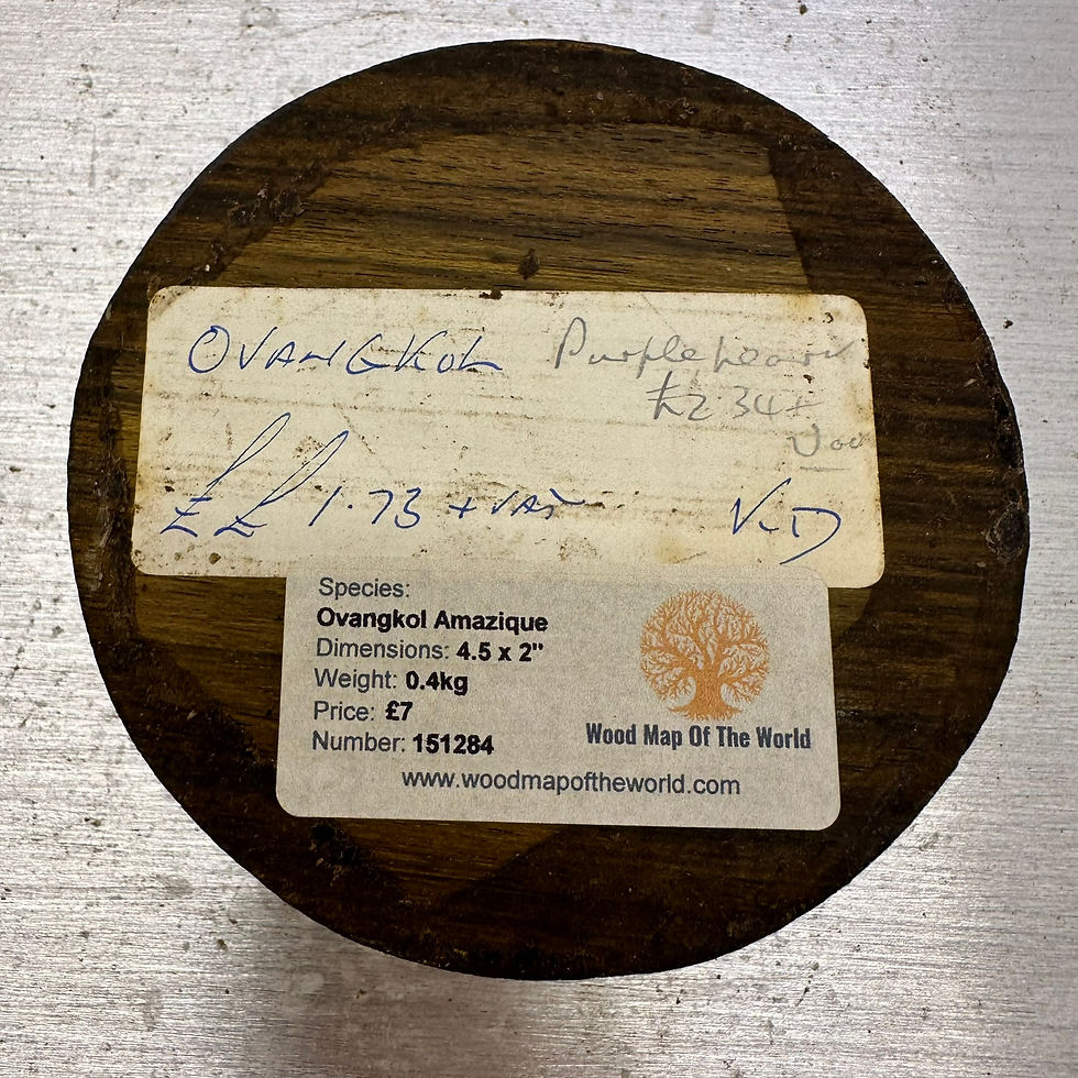 Thumbnail: Smaller Ovangkol Amazique bowl blank 4.5" x 2"