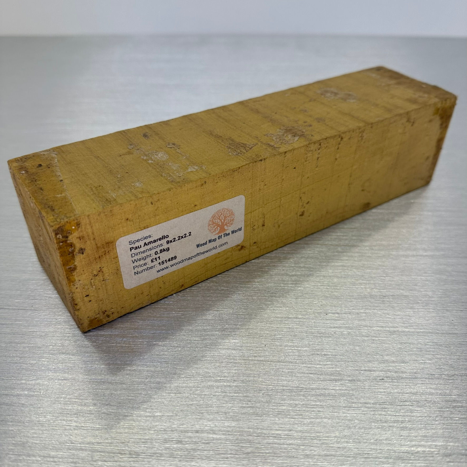 Pau Amarello, Pequia 9" x 2.25" x 2.25"