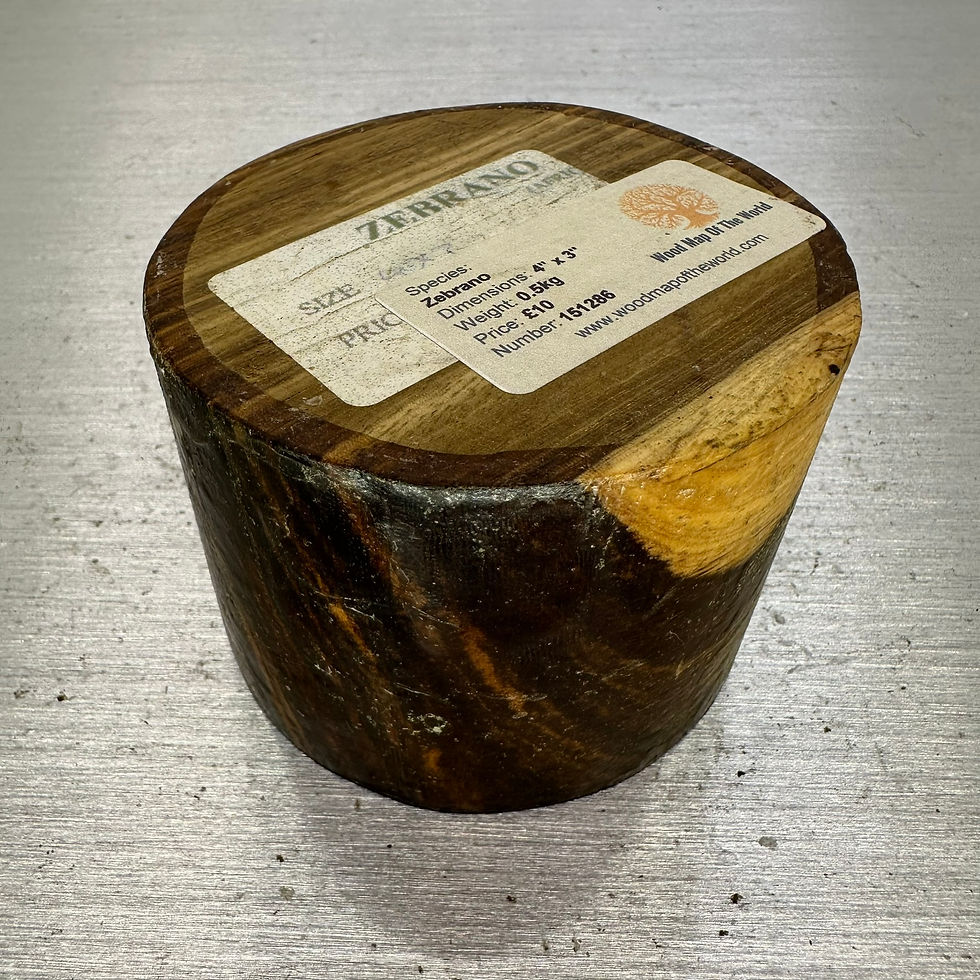 Zebrano Bowl Blank 4" x 3"