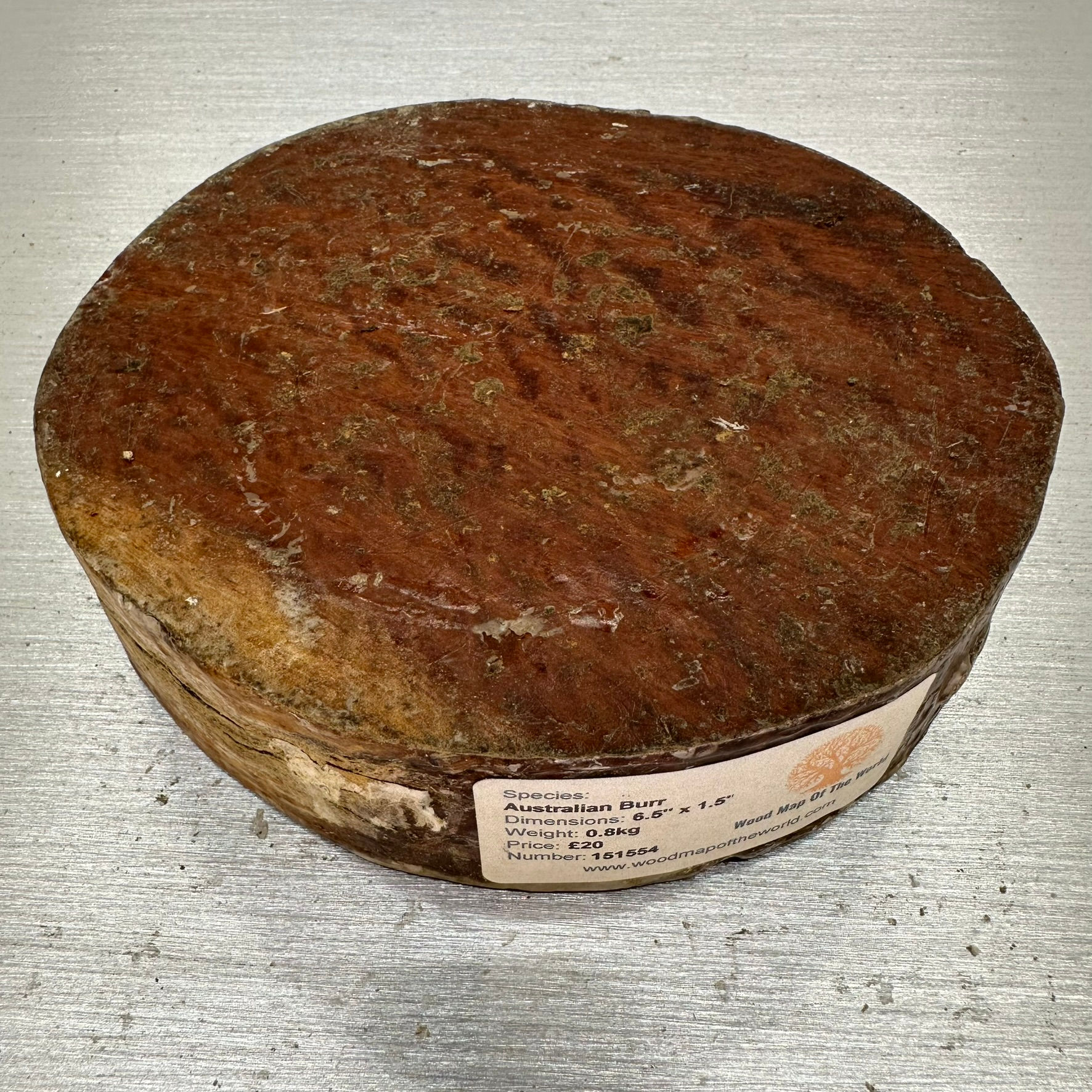 Australian Burr Blank 6.5" x 1.5"