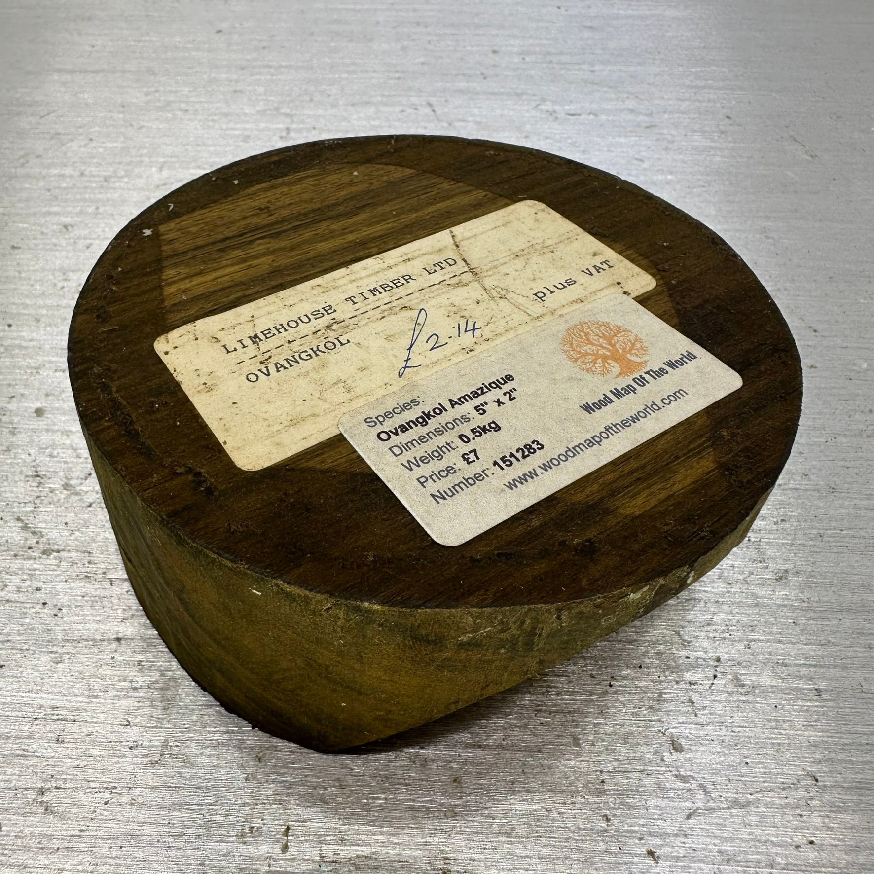 Smaller Ovangkol Amazique bowl blank 5" x 2"