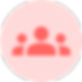 A salmon colored icon showing 3 people.