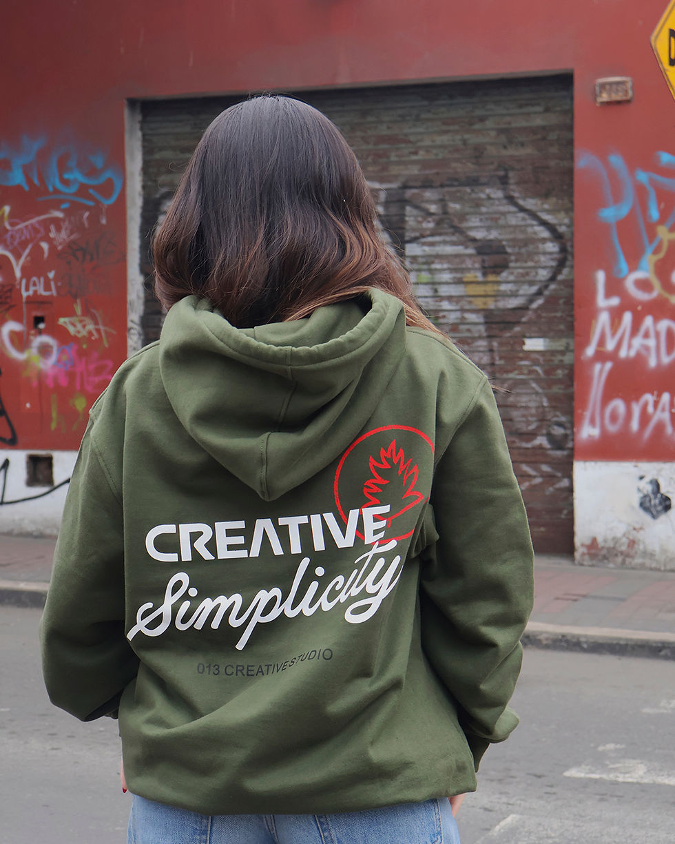 Miniatura: Creative Hoodie Verde Militar