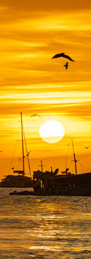 Spectacular sunset at Juan Griego Bay, Margarita Island, Venezuela
