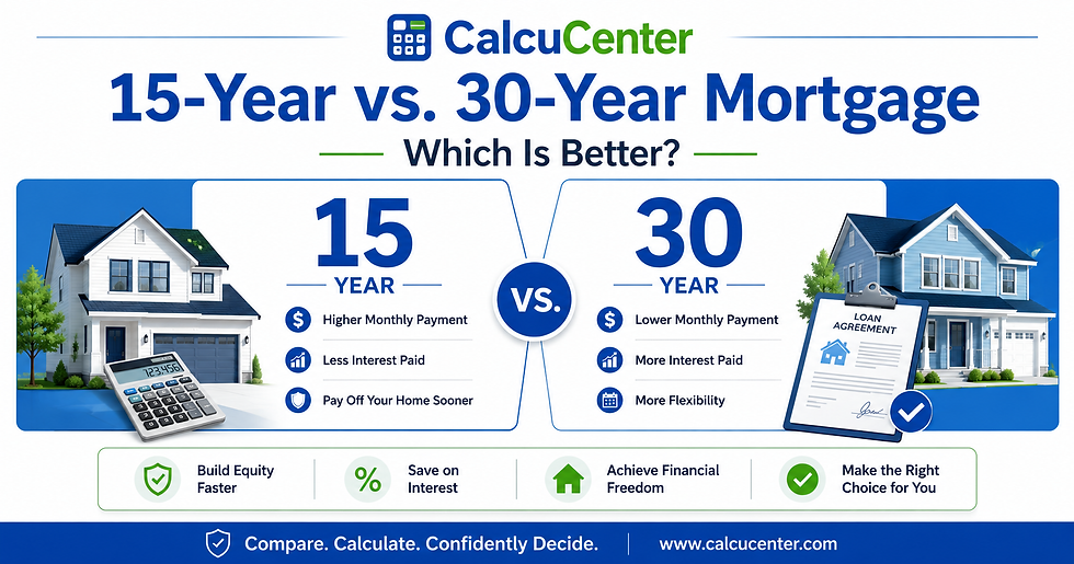 15-year vs. 30-year mortgage payment and interest comparison