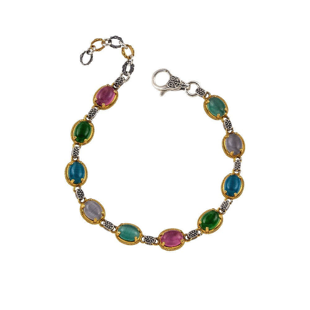 DIMITRIOS EXCLUSIVE Sterling silver Bracelet with Cat Eye Stones