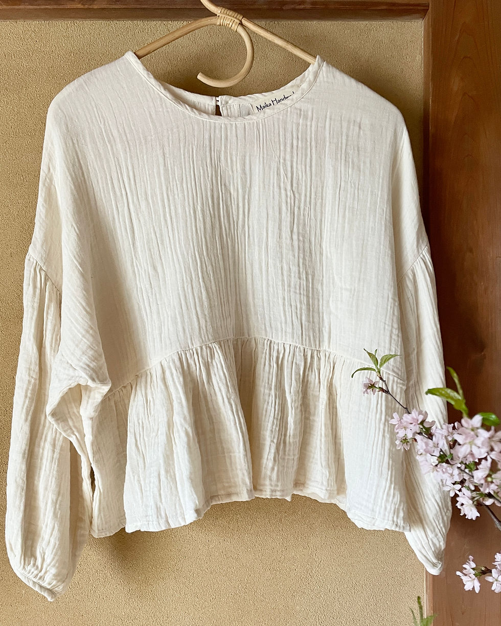 サムネイル： Double Gauze Frill Blouse/ Natural