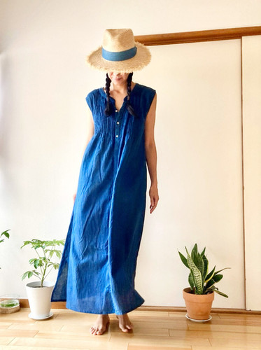 indigo cotton dress