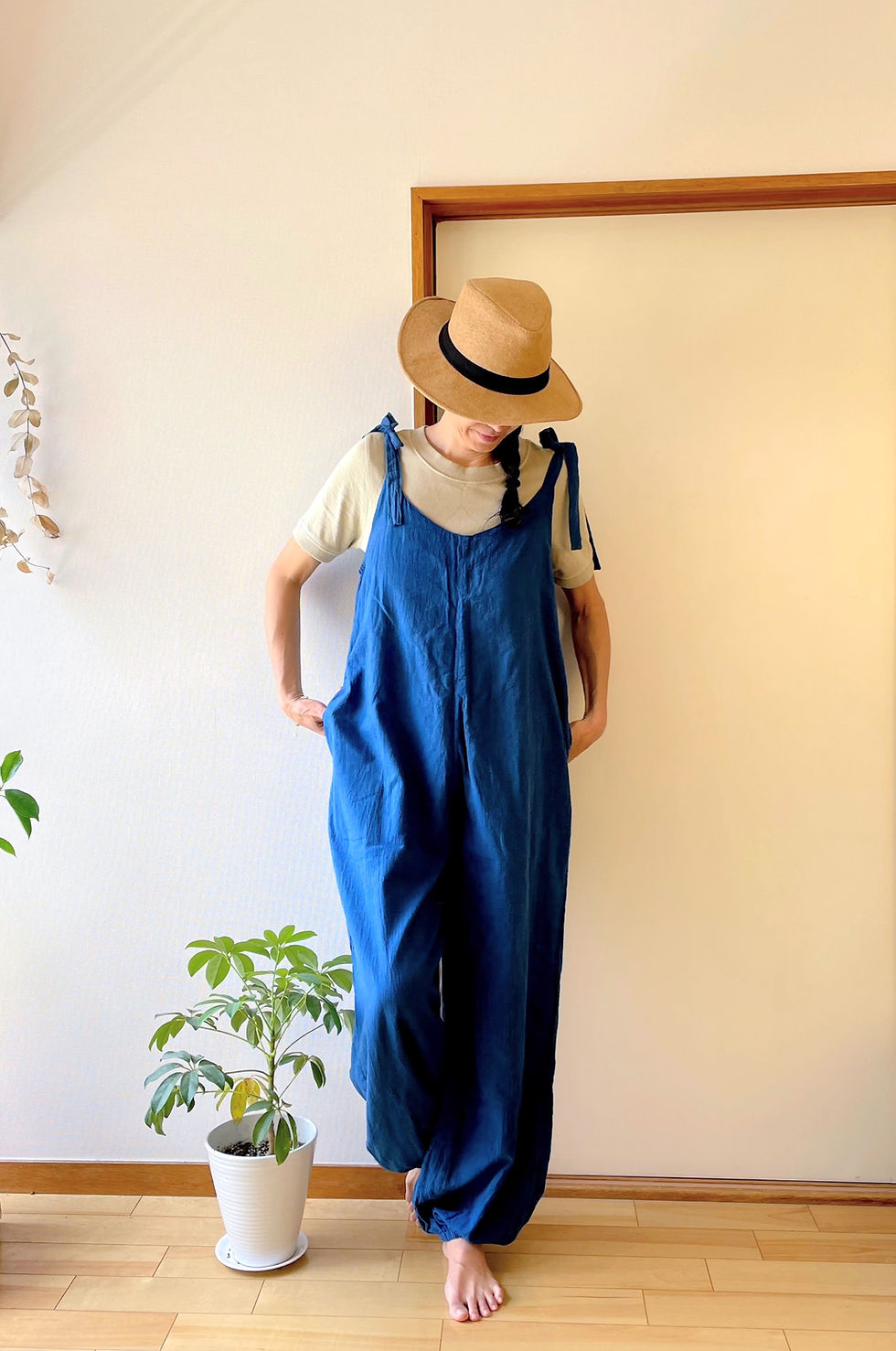 サムネイル： Sora Jumpsuits (Double Cotton) in Indigo