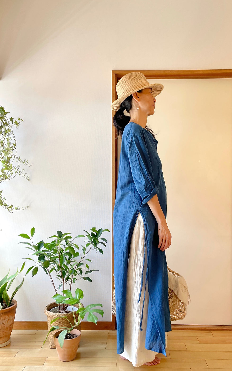 Thumbnail: Leaf Dress in Indigo / 藍染め