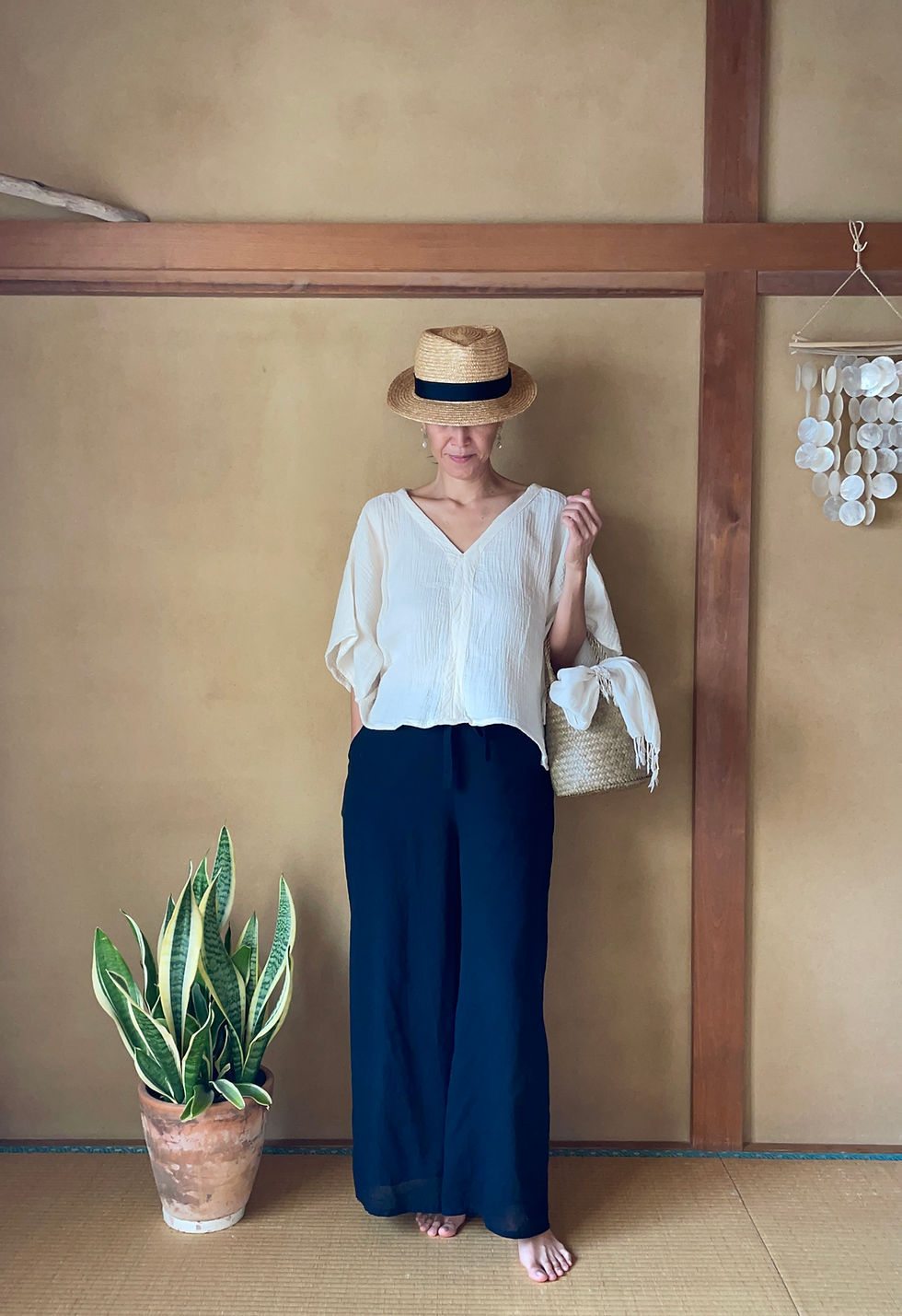 Thumbnail: Double Gauze Cotton Kimono Blouse