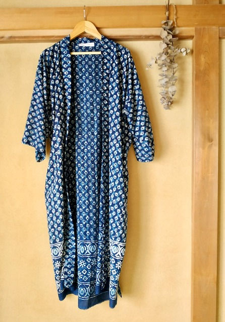 Thumbnail: Indigo Print Long Kimono