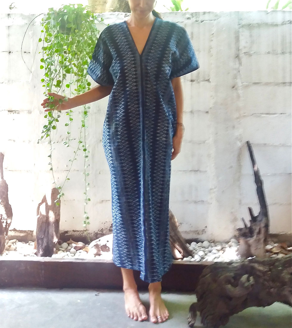 サムネイル： Indigo Batik Kaftan