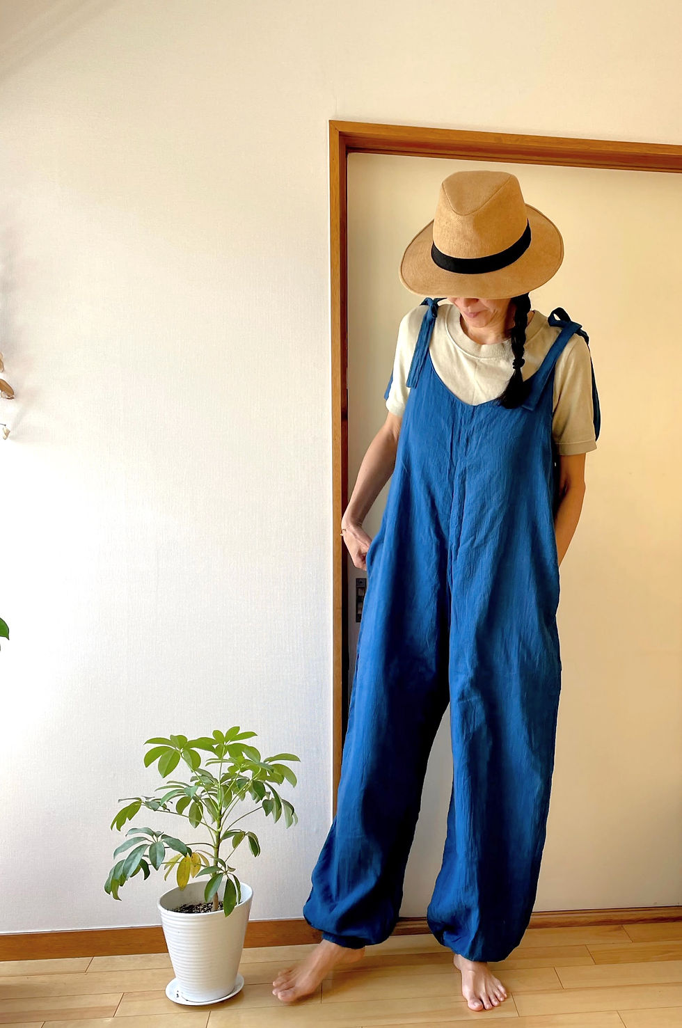 サムネイル： Sora Jumpsuits (Double Cotton) in Indigo